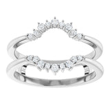 Platinum Round Natural Diamond Ring Guard III - view 3