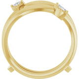14K Gold Marquise Natural Diamond Bypass Ring Guard - Yellow Gold - view 2