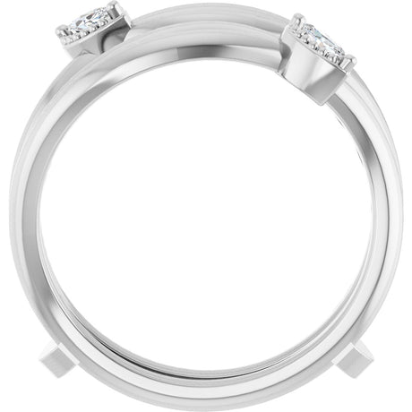 Platinum Marquise Natural Diamond Bypass Ring Guard - view 2