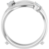 14K Gold Marquise Natural Diamond Bypass Ring Guard - White Gold - view 2