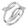 Platinum Marquise Natural Diamond Bypass Ring Guard