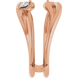 14K Gold Marquise Natural Diamond Bypass Ring Guard - Rose Gold - view 4