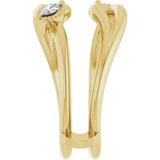14K Gold Marquise Natural Diamond Bypass Ring Guard - Yellow Gold - view 4
