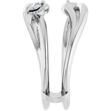 Platinum Marquise Natural Diamond Bypass Ring Guard - view 4