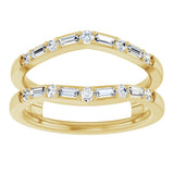 14K Gold Natural Diamond Accented Ring Guard - Yellow Gold - view 3