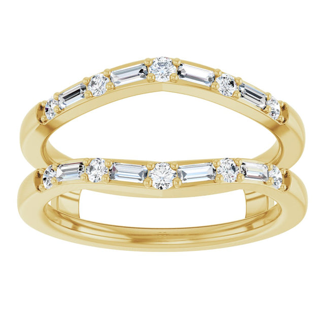 14K Gold Natural Diamond Accented Ring Guard - Yellow Gold - view 3