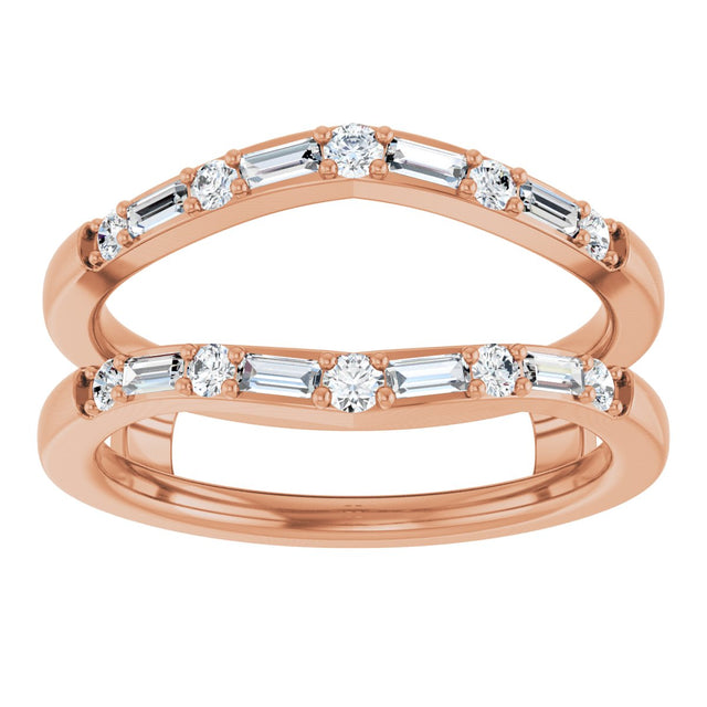 14K Gold Natural Diamond Accented Ring Guard - Rose Gold - view 3