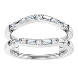 14K Gold Natural Diamond Accented Ring Guard - White Gold - view 3