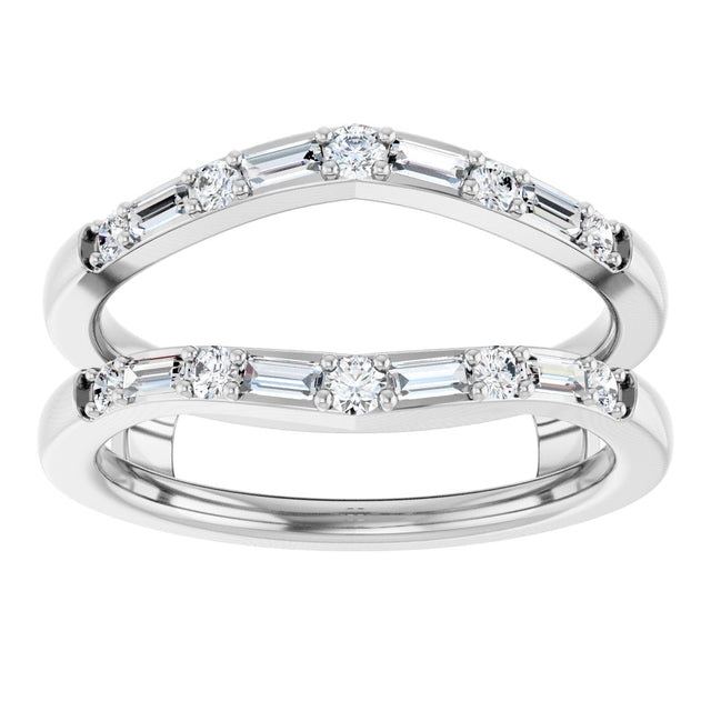 14K Gold Natural Diamond Accented Ring Guard - White Gold - view 3