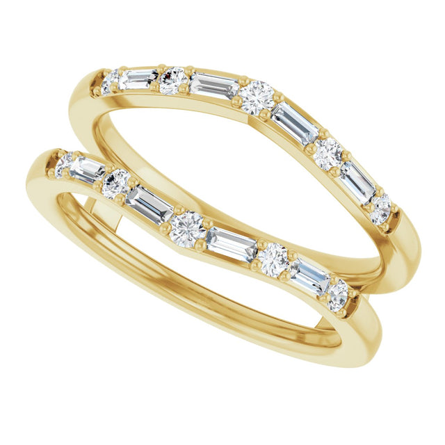 14K Gold Natural Diamond Accented Ring Guard - Yellow Gold - view 5