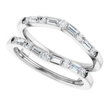 14K Gold Natural Diamond Accented Ring Guard - White Gold - view 5