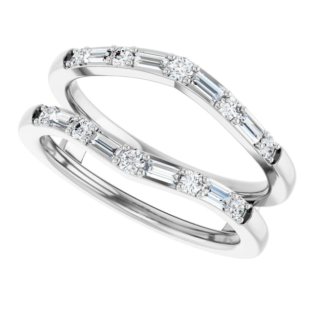 14K Gold Natural Diamond Accented Ring Guard - White Gold - view 5