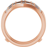 14K Gold Natural Diamond Accented Ring Guard - Rose Gold - view 2