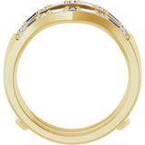 14K Gold Straight Baguette Lab-Grown Diamond Accented Ring Guard - Yellow Gold - view 2