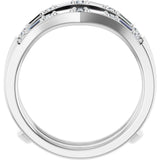 14K Gold Natural Diamond Accented Ring Guard - White Gold - view 2