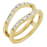 14K Gold Straight Baguette Lab-Grown Diamond Accented Ring Guard - Yellow Gold