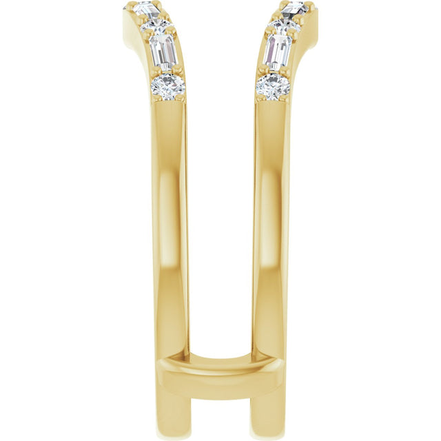 14K Gold Natural Diamond Accented Ring Guard - Yellow Gold - view 4