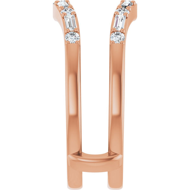 14K Gold Natural Diamond Accented Ring Guard - Rose Gold - view 4