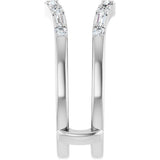 14K Gold Natural Diamond Accented Ring Guard - White Gold - view 4