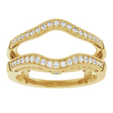 14K Gold Round Natural Diamond Ring Guard X - Yellow Gold - view 3
