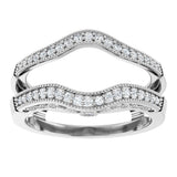 Platinum Round Natural Diamond Ring Guard IX - view 3