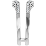 14K Gold Round Natural Diamond Ring Guard X - White Gold - view 4