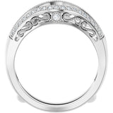 Platinum Round Natural Diamond Ring Guard IX - view 2
