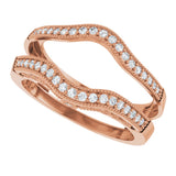 14K Gold Round Natural Diamond Ring Guard X - Rose Gold - view 5