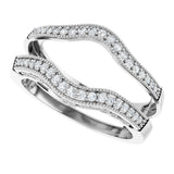 Platinum Round Natural Diamond Ring Guard IX - view 5