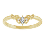 14K Gold Marquise Lab-Grown Diamond Sculptural Contour Band - Yellow Gold - view 3