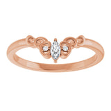 14K Gold Marquise Lab-Grown Diamond Sculptural Contour Band - Rose Gold - view 3