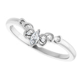 Platinum Marquise Natural Diamond Sculptural Contour Band - view 5