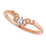 14K Gold Marquise Lab-Grown Diamond Sculptural Contour Band - Rose Gold - view 5