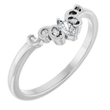Platinum Marquise Natural Diamond Sculptural Contour Band