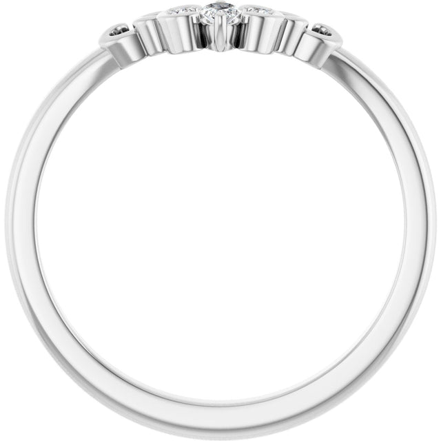 Platinum Marquise Natural Diamond Sculptural Contour Band - view 2