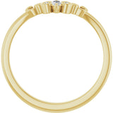 14K Gold Marquise Lab-Grown Diamond Sculptural Contour Band - Yellow Gold - view 2