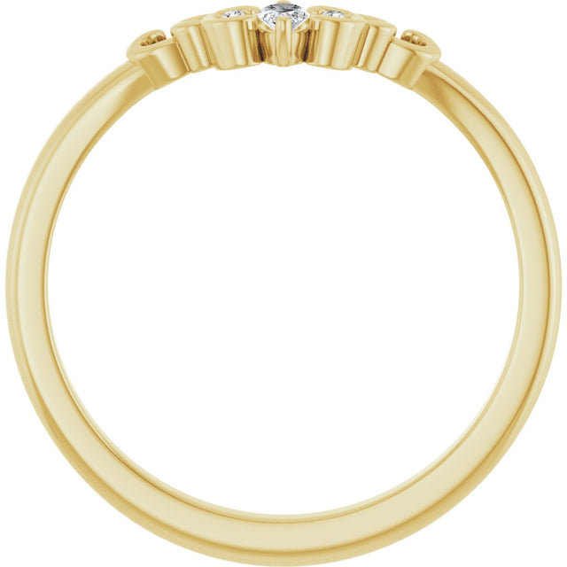 14K Gold Marquise Lab-Grown Diamond Sculptural Contour Band - Yellow Gold - view 2