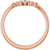 14K Gold Marquise Lab-Grown Diamond Sculptural Contour Band - Rose Gold - view 2
