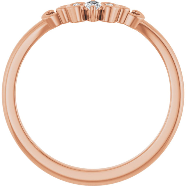 14K Gold Marquise Lab-Grown Diamond Sculptural Contour Band - Rose Gold - view 2