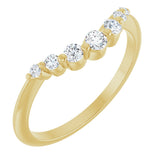 14K Gold Round Lab-Grown Diamond Contour Band – 2.5mm Stones - Yellow Gold
