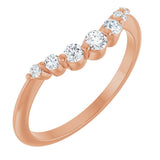 14K Gold Round Lab-Grown Diamond Contour Band – 2.5mm Stones - Rose Gold
