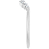 Platinum Round Lab-Grown Diamond Contour Band – 2.5mm Stones - view 4