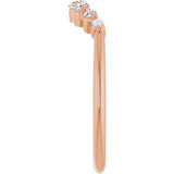 14K Gold Round Lab-Grown Diamond Contour Band – 2.5mm Stones - Rose Gold - view 4
