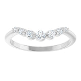 Platinum Round Lab-Grown Diamond Contour Band – 2.5mm Stones - view 3