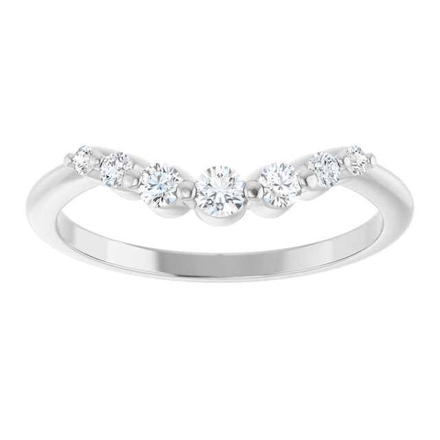 Platinum Round Lab-Grown Diamond Contour Band – 2.5mm Stones - view 3