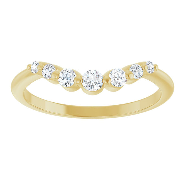 14K Gold Round Lab-Grown Diamond Contour Band – 2.5mm Stones - Yellow Gold - view 3