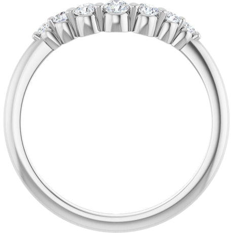 Platinum Round Lab-Grown Diamond Contour Band – 2.5mm Stones - view 2