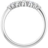 Platinum Round Natural Diamond Contour Band – 1.5-2.5mm Stones - view 2