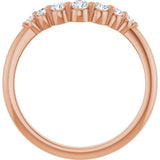 14K Gold Round Lab-Grown Diamond Contour Band – 2.5mm Stones - Rose Gold - view 2