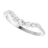Platinum Round Natural Diamond Contour Band – 1.5-2.5mm Stones - view 5